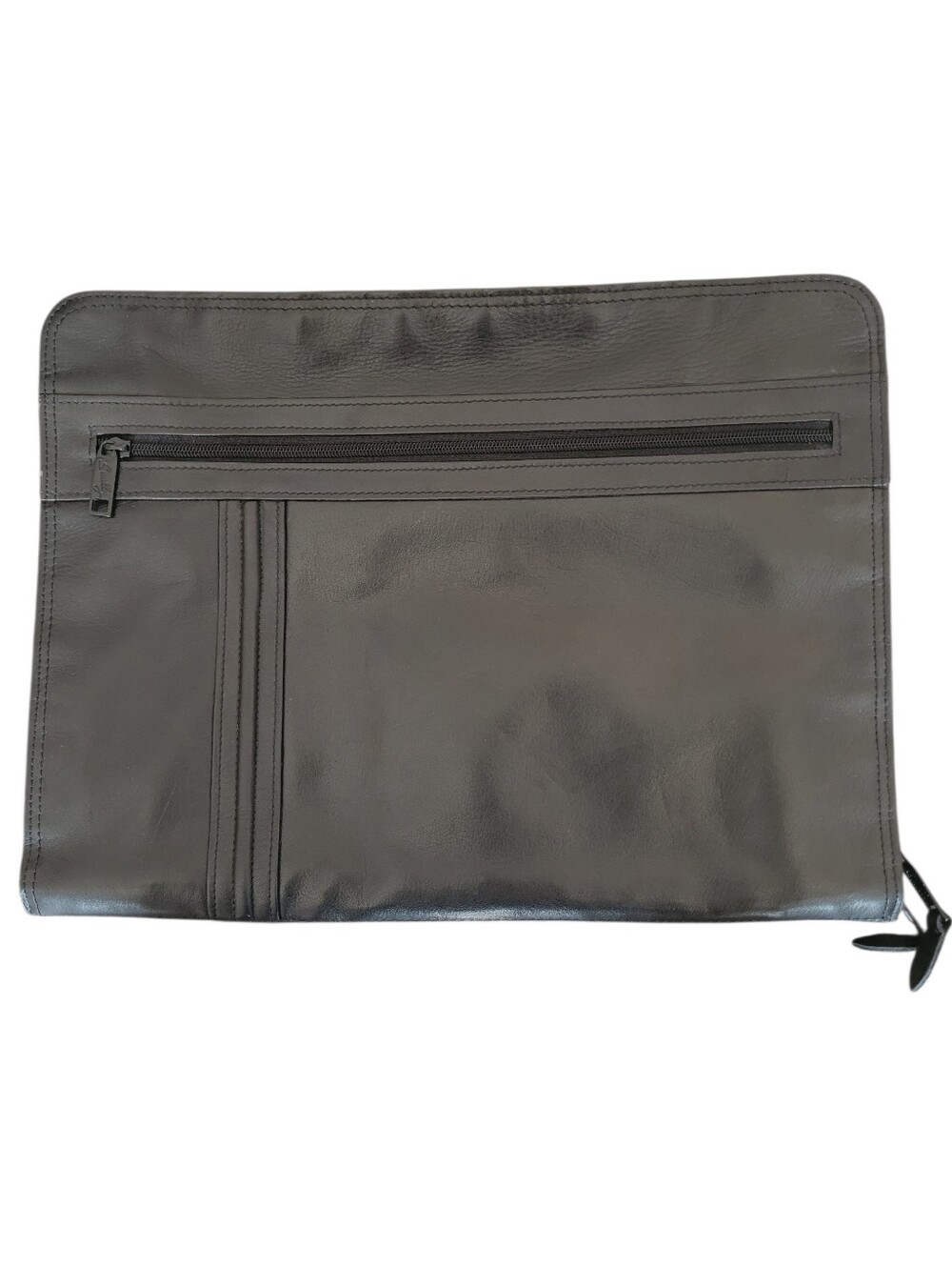 Scully Black Soft Leather Zip Around Portfolio Professional Business Office Vtg